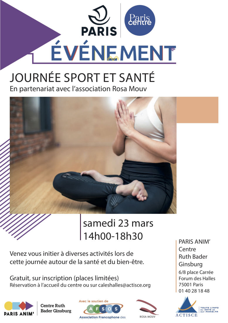 Journée Sport & Santé  Actisce à Paris en partenariat avec Rosa Mouv